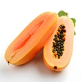 Fresh papaya isolated white background AI generated Royalty Free Stock Photo