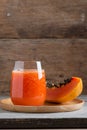 Fresh papaya smoothie juice in glass Royalty Free Stock Photo