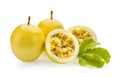 Fresh passionfruit isolated on white background Royalty Free Stock Photo