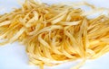 Fresh pasta close-up on white table Royalty Free Stock Photo