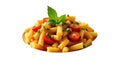 Fresh pasta dish with tomato sauce and garnished with parsley Royalty Free Stock Photo
