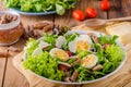 Fresh pasta egg salad Royalty Free Stock Photo