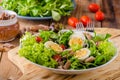 Fresh pasta egg salad Royalty Free Stock Photo