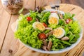 Fresh pasta egg salad Royalty Free Stock Photo