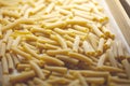 Fresh pasta. Handmade homemade Italian pasta made with fresh ingredients, eggs and wheat flour.