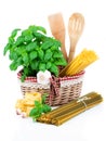 Fresh pasta and italian ingredients Royalty Free Stock Photo