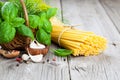 Fresh pasta and italian ingredients Royalty Free Stock Photo