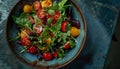 Fresh pasta meal with tomato sauce, healthy vegetarian lunch Royalty Free Stock Photo