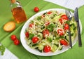 Fresh pasta salad on a plate, close-up Royalty Free Stock Photo