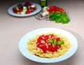 Fresh pasta with tomato sauce Royalty Free Stock Photo