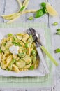 Fresh pasta with zucchini