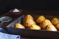 Fresh pastries in a baking tray Royalty Free Stock Photo