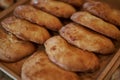 Sochen sweet made from shortcrust pastry. Sweetish Bakery pastry snack. Sochnik - Russian curd cake baked in the oven