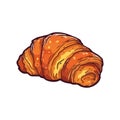 fresh pastry croissant baked icon