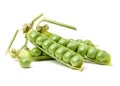 Fresh pea fruit with green leaf Royalty Free Stock Photo