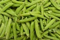 Fresh pea pods as background. Top view Royalty Free Stock Photo