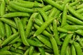 Fresh pea pods as background. Top view Royalty Free Stock Photo