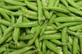 Fresh pea pods as background. Top view Royalty Free Stock Photo