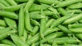 Fresh pea pods as background. Top view Royalty Free Stock Photo