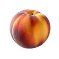 Fresh peach fruit. Whole ripe peach fruit isolated. Healthy diet. Vegetarian food