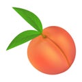 Fresh peach icon, realistic style Royalty Free Stock Photo