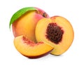 Fresh peach isolated on white Royalty Free Stock Photo