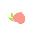 Fresh peach. Logo. Japanese white peach 