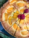 Fresh peach tart pastry Royalty Free Stock Photo