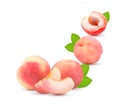 Fresh peach on white background Royalty Free Stock Photo