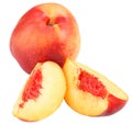 fresh peaches in close up Royalty Free Stock Photo