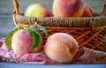 Fresh peaches close up Royalty Free Stock Photo