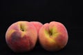 Fresh Peaches Isolated on Black Background Royalty Free Stock Photo