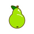 Fresh pear icon vector illustration. Green pear icon. Pear icon clipart.