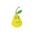 Fresh pear icon vector illustration. Green pear icon. Pear icon clipart. Happy pear. Royalty Free Stock Photo