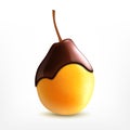 Fresh pear with chocolate