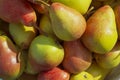 Fresh pears as a background, top view Royalty Free Stock Photo
