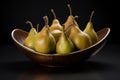 Fresh Pears bowl. Generate Ai Royalty Free Stock Photo