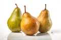 Fresh pears with water drops isolated on a white background.