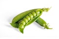 Fresh peas isolated on white Royalty Free Stock Photo