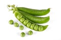 Fresh peas isolated on white Royalty Free Stock Photo