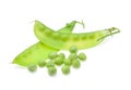 Fresh peas isolated on white background Royalty Free Stock Photo