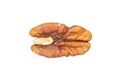 Fresh pecan nut isolated on white Royalty Free Stock Photo