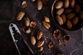 Fresh Pecan Nuts with husks