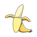 Fresh peeled banana hand drawn icon Royalty Free Stock Photo