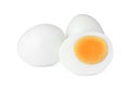 Fresh peeled hard boiled eggs on white background Royalty Free Stock Photo