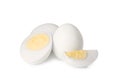 Fresh peeled hard boiled eggs on white background Royalty Free Stock Photo