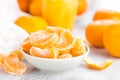 Fresh peeled mandarins, tangerines