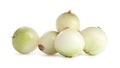Fresh peeled onion bulbs on white Royalty Free Stock Photo