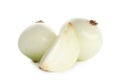 Fresh peeled onion bulbs on white Royalty Free Stock Photo