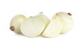 Fresh peeled onion bulbs on white Royalty Free Stock Photo